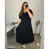 Šaty dlouhé maxi letní volnočasové krátký rukáv dámské (56/58 ONE SIZE) ITALSKÁ MÓDA IMD24213/DR (Velikost 56/58, Barva červená)