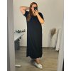 Šaty dlouhé maxi letní volnočasové krátký rukáv dámské (56/58 ONE SIZE) ITALSKÁ MÓDA IMD24213/DR (Velikost 56/58, Barva červená)