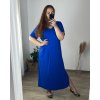 Šaty dlouhé maxi letní volnočasové krátký rukáv dámské (56/58 ONE SIZE) ITALSKÁ MÓDA IMD24213/DR (Velikost 56/58, Barva červená)
