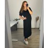 Šaty dlouhé maxi letní volnočasové krátký rukáv dámské (56/58 ONE SIZE) ITALSKÁ MÓDA IMD24213/DR (Velikost 56/58, Barva červená)