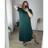 Šaty dlouhé maxi letní volnočasové krátký rukáv dámské (56/58 ONE SIZE) ITALSKÁ MÓDA IMD24213/DR (Velikost 56/58, Barva červená)