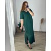 Šaty dlouhé maxi letní volnočasové krátký rukáv dámské (56/58 ONE SIZE) ITALSKÁ MÓDA IMD24213/DR (Velikost 56/58, Barva červená)