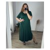 Šaty dlouhé maxi letní volnočasové krátký rukáv dámské (56/58 ONE SIZE) ITALSKÁ MÓDA IMD24213/DR (Velikost 56/58, Barva červená)