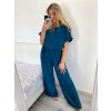 Souprava letní tunika a kalhoty dámská (M/L/XL ONE SIZE) ITALSKÁ MÓDA IM424200/DU (Velikost M/L, Barva Černá)