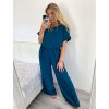 Souprava letní tunika a kalhoty dámská (M/L/XL ONE SIZE) ITALSKÁ MÓDA IM424200/DU (Velikost M/L, Barva Černá)
