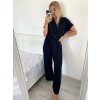 Souprava letní tunika  a kalhoty dámské (S/M ONE SIZE) ITALSKá MóDA IM324119/DU (Velikost S/M/L, Barva Černá)