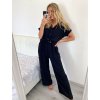 Souprava letní tunika  a kalhoty dámské (S/M ONE SIZE) ITALSKá MóDA IM324119/DU (Velikost S/M/L, Barva Černá)