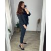 Souprava elegantní sako a kalhoty dámské nadrozměr (2XL-6XL) ITALSKÁ MÓDA IMWAD24041/DU (Velikost 2XL, Barva Černá)