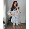 Košilová tunika 3/4 krátký rukáv dámská nadrozměr (52/54 ONE SIZE) ITALSKá MODA IMSM24STRIKE/DR (Velikost 52/54, Barva bílá)