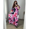 Šaty dlouhé letní carmen dlouhý rukáv dámské nadrozměr (48/50 ONE SIZE) ITALSKÁ MÓDA IMWEC24089/DUR (Velikost 48/50, Barva růžová)
