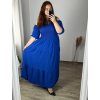 Šaty dlouhé mušelínové letní carmen dlouhý rukáv dámské nadrozměr (48/50 ONE SIZE) ITALSKÁ MÓDA IMWEC24151/DUR (Velikost 48/50, Barva červená)