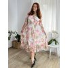 Šaty dlouhé šifonové dlouhý rukáv dámské nadrozměr (44/46 ONE SIZE) ITALSKÁ MÓDA IMWEC24092-1/DUR (Velikost 44/46, Barva růžová)