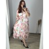 Šaty dlouhé šifonové dlouhý rukáv dámské nadrozměr (44/46 ONE SIZE) ITALSKÁ MÓDA IMWEC24092-1/DUR (Velikost 44/46, Barva růžová)