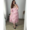 Šaty dlouhé šifonové dlouhý rukáv dámské nadrozměr (44/46 ONE SIZE) ITALSKÁ MÓDA IMWEC24092-3/DUR (Velikost 44/46, Barva růžová starorůžová)