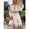 Šaty letní krajkové carmen dlouhý rukáv dámské (S/M ONE SIZE) ITALSKÁ MÓDA IMWGB24052/DUR (Velikost S/M/L, Barva bílá)