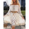 Šaty letní krajkové carmen dlouhý rukáv dámské (S/M ONE SIZE) ITALSKÁ MÓDA IMWGB24052/DUR (Velikost S/M/L, Barva bílá)