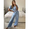 Souprava letní top a kalhoty dámské (S/M ONE SIZE) ITALSKá MóDA IM324150/DU (Velikost S/M/L, Barva béžová)