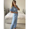 Souprava letní top a kalhoty dámské (S/M ONE SIZE) ITALSKá MóDA IM324150/DU (Velikost S/M/L, Barva béžová)