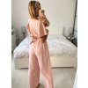 Souprava letní top a kalhoty dámské (S/M ONE SIZE) ITALSKá MóDA IM324150/DU (Velikost S/M/L, Barva béžová)