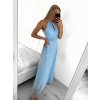 Šaty společenské elegantní bez rukávu dámské (S/M ONE SIZE) ITALSKÁ MÓDA IMPSH223590/DR (Velikost S/M/L, Barva zelená smaragdová)