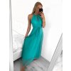 Šaty společenské elegantní bez rukávu dámské (S/M ONE SIZE) ITALSKÁ MÓDA IMPSH223590/DR (Velikost S/M/L, Barva zelená smaragdová)
