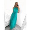 Šaty společenské elegantní bez rukávu dámské (S/M ONE SIZE) ITALSKÁ MÓDA IMPSH223590/DR (Velikost S/M/L, Barva zelená smaragdová)