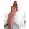 Šaty společenské elegantní bez rukávu dámské (S/M ONE SIZE) ITALSKÁ MÓDA IMPSH223590/DR (Velikost S/M/L, Barva zelená smaragdová)
