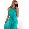 Šaty společenské elegantní bez rukávu dámské (S/M ONE SIZE) ITALSKÁ MÓDA IMPSH223590/DR (Velikost S/M/L, Barva zelená smaragdová)