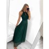 Šaty společenské elegantní bez rukávu dámské (S/M ONE SIZE) ITALSKÁ MÓDA IMPSH223590/DR (Velikost S/M/L, Barva zelená smaragdová)