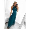 Šaty společenské elegantní bez rukávu dámské (S/M ONE SIZE) ITALSKÁ MÓDA IMPSH223590/DR (Velikost S/M/L, Barva zelená smaragdová)