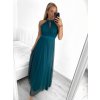 Šaty společenské elegantní bez rukávu dámské (S/M ONE SIZE) ITALSKÁ MÓDA IMPSH223590/DR (Velikost S/M/L, Barva zelená smaragdová)