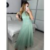Šaty společenské elegantní bez rukávu dámské (S/M ONE SIZE) ITALSKÁ MÓDA IMPSH223590/DR (Velikost S/M/L, Barva zelená smaragdová)