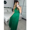 Šaty společenské elegantní bez rukávu dámské (S/M ONE SIZE) ITALSKÁ MÓDA IMPSH223590/DR (Velikost S/M/L, Barva zelená smaragdová)