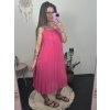 Šaty letní šifonové skládané na ramínka dámské (S/M/L/XL ONE SIZE) ITALSKÁ MÓDA IMC22468/DR (Velikost M/L, Barva fialová)