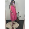 Šaty letní šifonové skládané na ramínka dámské (S/M/L/XL ONE SIZE) ITALSKÁ MÓDA IMC22468/DR (Velikost M/L, Barva fialová)