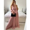 Šaty dlouhé elegantní společenské bez rukávu dámské (S/M ONE SIZE) ITALSKÁ MÓDA IMPBB2480872bl/DU (Velikost S/M/L, Barva růžová starorůžová)