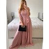 Šaty dlouhé elegantní společenské bez rukávu dámské (S/M ONE SIZE) ITALSKÁ MÓDA IMPBB2480872bl/DU (Velikost S/M/L, Barva růžová starorůžová)