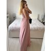 Šaty dlouhé elegantní společenské bez rukávu dámské (S/M ONE SIZE) ITALSKÁ MÓDA IMPBB2480872bl/DU (Velikost S/M/L, Barva růžová starorůžová)