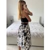 Sukně středně krátká dámská (S/M ONE SIZE) ITALSKÁ MÓDA IMM24M3154-6/DU (Velikost S/M/L, Barva Černo-bílá)