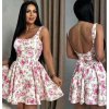 Šaty krátké letní na ramínka dámské (S/M/L ONE SIZE) ITALSKÁ MÓDA IMM24M32983A/DUR (Velikost M/L, Barva bílá)