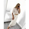 Šaty košilové krajkované s páskem bavlněné dámské (S/M ONE SIZE) ITALSKÁ MÓDA IMM23BR1837/DU