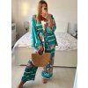 Souprava kalhoty a tunika dlouhý rukáv dámská (S/M/L ONE SIZE) ITALSKÁ MÓDA IMWBS24271/DU (Velikost M/L, Barva Černá)