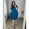 Šaty volnočasové krátký rukáv dámské nadrozměr (54/56 ONE SIZE) ITALSKá MóDA IM424152/DR (Velikost 54/56, Barva tmavě petrolejová)