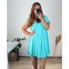 Šaty krátký rukáv dámské nadrozměr (54/56 ONE SIZE) ITALSKá MóDA IM424064/DR (Velikost 54/56, Barva Černá)