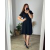 Šaty krátký rukáv dámské nadrozměr (54/56 ONE SIZE) ITALSKá MóDA IM424064/DR (Velikost 54/56, Barva Černá)