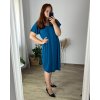 Šaty krátký rukáv dámské nadrozměr (54/56 ONE SIZE) ITALSKá MóDA IM424064/DR (Velikost 54/56, Barva Černá)