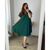 Šaty krátký rukáv dámské nadrozměr (54/56 ONE SIZE) ITALSKá MóDA IM424064/DR (Velikost 54/56, Barva Černá)