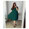 Šaty krátký rukáv dámské nadrozměr (54/56 ONE SIZE) ITALSKá MóDA IM424064/DR (Velikost 54/56, Barva Černá)