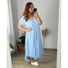 Šaty letní krátký rukáv dámské nadrozměr (56/58 ONE SIZE) ITALSKÁ MÓDA IMSM24017/DU (Velikost 56/58, Barva Černá)