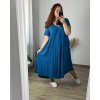 Šaty letní krátký rukáv dámské nadrozměr (56/58 ONE SIZE) ITALSKÁ MÓDA IMSM24017/DU (Velikost 56/58, Barva Černá)